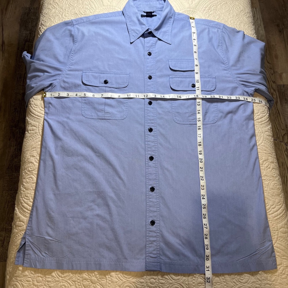 Lands End Mens Long Sleeve Button Down Shirt Light Blue Tall L *FLAW - Picture 7 of 10
